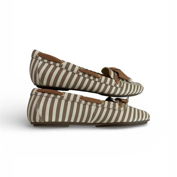 Talbots Leather Tan and Cream Striped Women's Flats - Picture 9 of 9